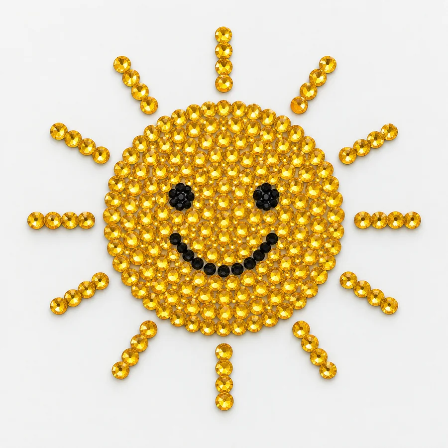 Original crystal sun motif — AI concept