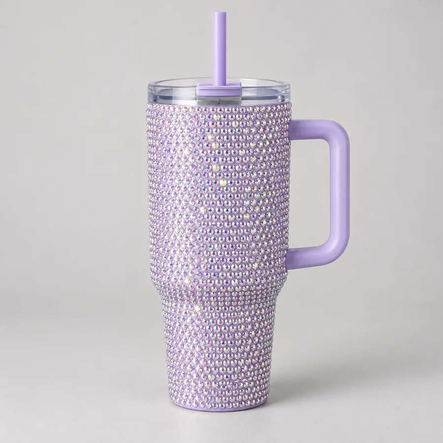 Lavender crystal drinkware concept — AI concept image
